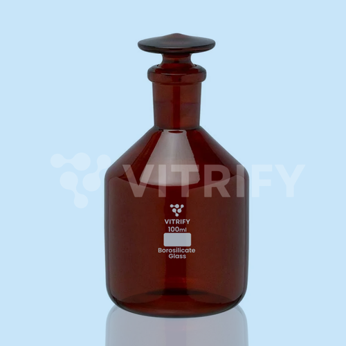 REAGENT BOTTLE (Narrow Mouth With Glass Stopper, Amber)