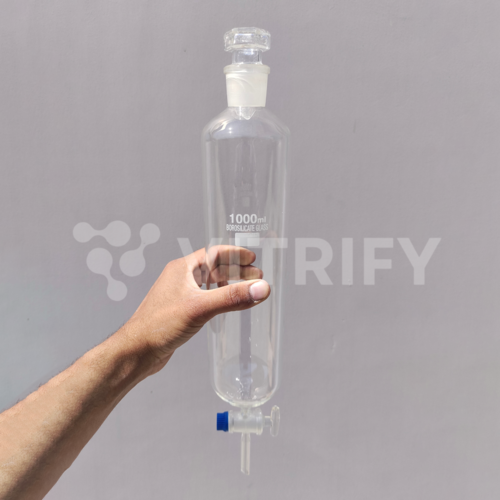 DROPPING FUNNEL, CYLINDRICAL (With Glass Stopcock & Interchangeable Glass Stopper)