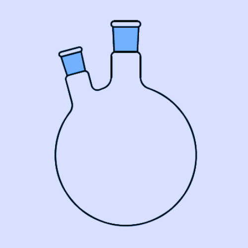 ROUND BOTTOM FLASK (2 Neck, Angular), ASTM SIZE