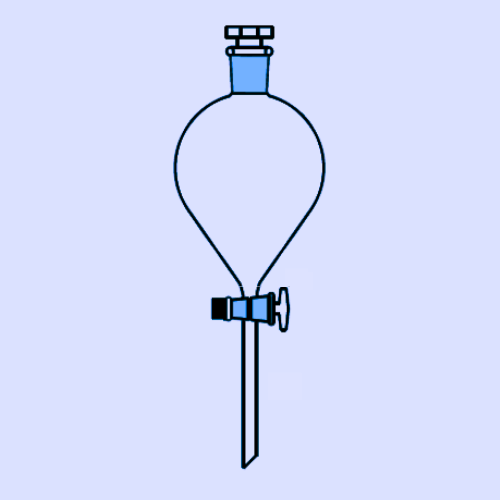 SEPARATING FUNNEL, GLOBE SHAPE (With Glass Stopcock & Interchangeable Glass Stopper)