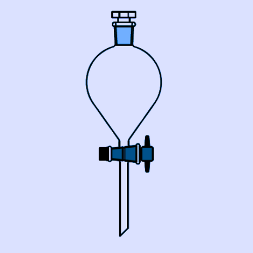 SEPARATING FUNNEL, GLOBE SHAPE (With PTFE Stopcock & Interchangeable Glass Stopper)