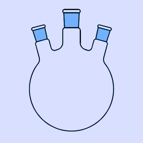 ROUND BOTTOM FLASK (3 Neck, Angular), ASTM SIZE