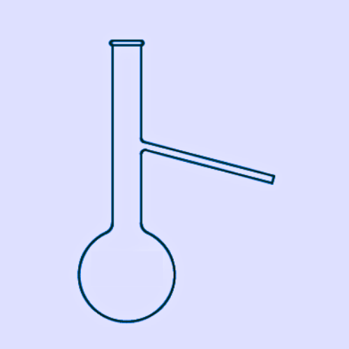 DISTILLATION FLASK (With Side Tube at Angle), ASTM SIZE