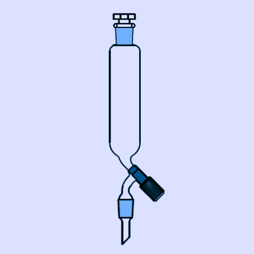DROPPING FUNNEL, CYLINDRICAL (With Needle Valve Stopcock, Interchangeable Glass Stopper & Stem with Cone)