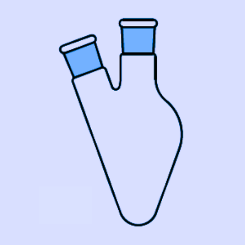 PEAR SHAPED FLASK (With Two Neck, Side Neck at Angle)