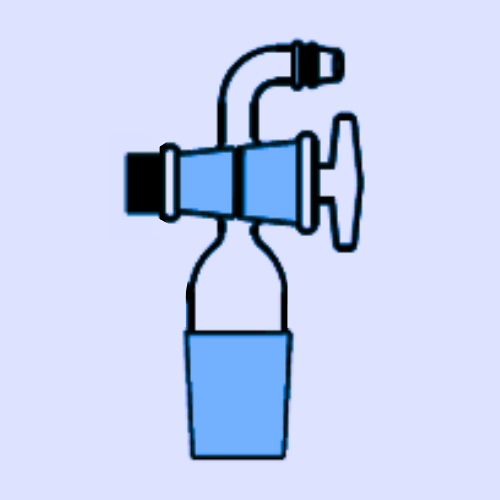 ADAPTERS, CONE TO RUBBER TUBING, RIGHT ANGLE CONNECTION (With Glass Stopcock)