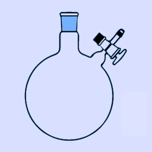 ROUND BOTTOM FLASK (With Side Arm Glass Stopcock), ASTM SIZE