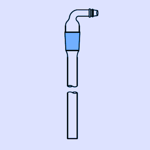 ADAPTERS, CONE WITH STEM, RUBBER TUBING (With Right Angle Connection)