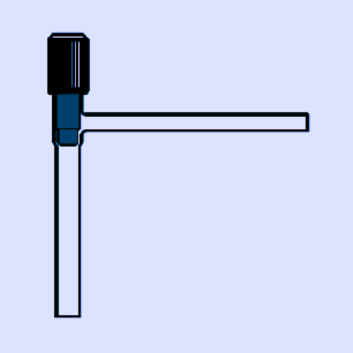90° PTFE Needle Valve Stopcock