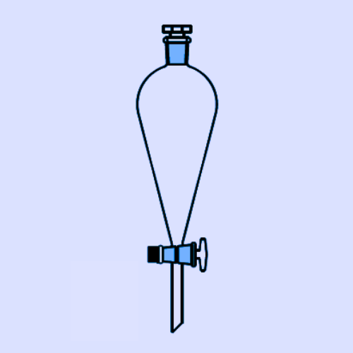 SEPARATING FUNNEL, PEAR SHAPE (With Glass Stopcock & Interchangeable Glass Stopper)